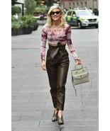 Brown Stylish Women&#39;s Leather Pants Genuine Soft Lambskin Party Formal C... - $144.25 CAD