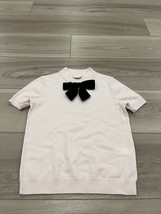 Kate Spade Pink Short Sleeve Sweater with Velvet Bow Size XS - $54.44