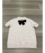 Kate Spade Pink Short Sleeve Sweater with Velvet Bow Size XS - $54.44