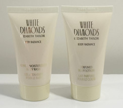 ELIZABETH TAYLOR WHITE DIAMONDS BODY LOTION+BODY WASH - 1.7 OZ/50 ML EAC... - $10.88