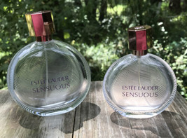 2 Empty Perfume Glass Bottles Sensuous by Estee Lauder Collector Eau De Parfum - £19.35 GBP