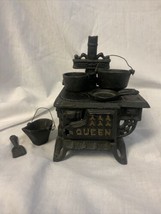 Vintage Queen, Miniature Cast Iron Stove, Salesman Sample - $22.46