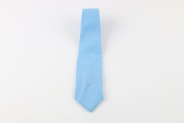 Vintage 70s MCM Mid Century Modern Distressed Neck Tie Dress Tie Carolina Blue - $19.75