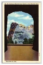 Mount Rushmore from Iron Mountain Tunnel Black Hills SD UNP Linen Postcard O17 - £1.50 GBP
