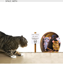 Cartoon No Cats! Mouse Wall Sticker Kids Room Home Decoration Mural Livi... - £4.62 GBP