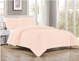 Nohemy Dusty Pink Color Prewashed Decorative Bedspread Set 3 Pcs Queen Size - £35.71 GBP
