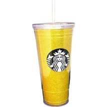 Starbucks To Go Gold Bling Glitter Cup Tumbler With Straw 20oz  - £13.23 GBP