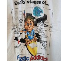 Vintage Aquatic Addiction Medium Shirt Dreaming of Surfing School Boy  - $26.19