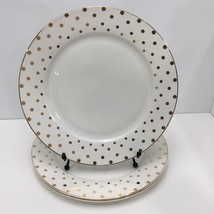 3 Dinner Plate’s Grace&#39;s Teaware Metallic Gold Dots Dinner Plates New - £35.73 GBP