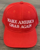 Make America Grab Again Baseball Hat Donald Trump Parody Cap Embroidered Funny - £12.38 GBP