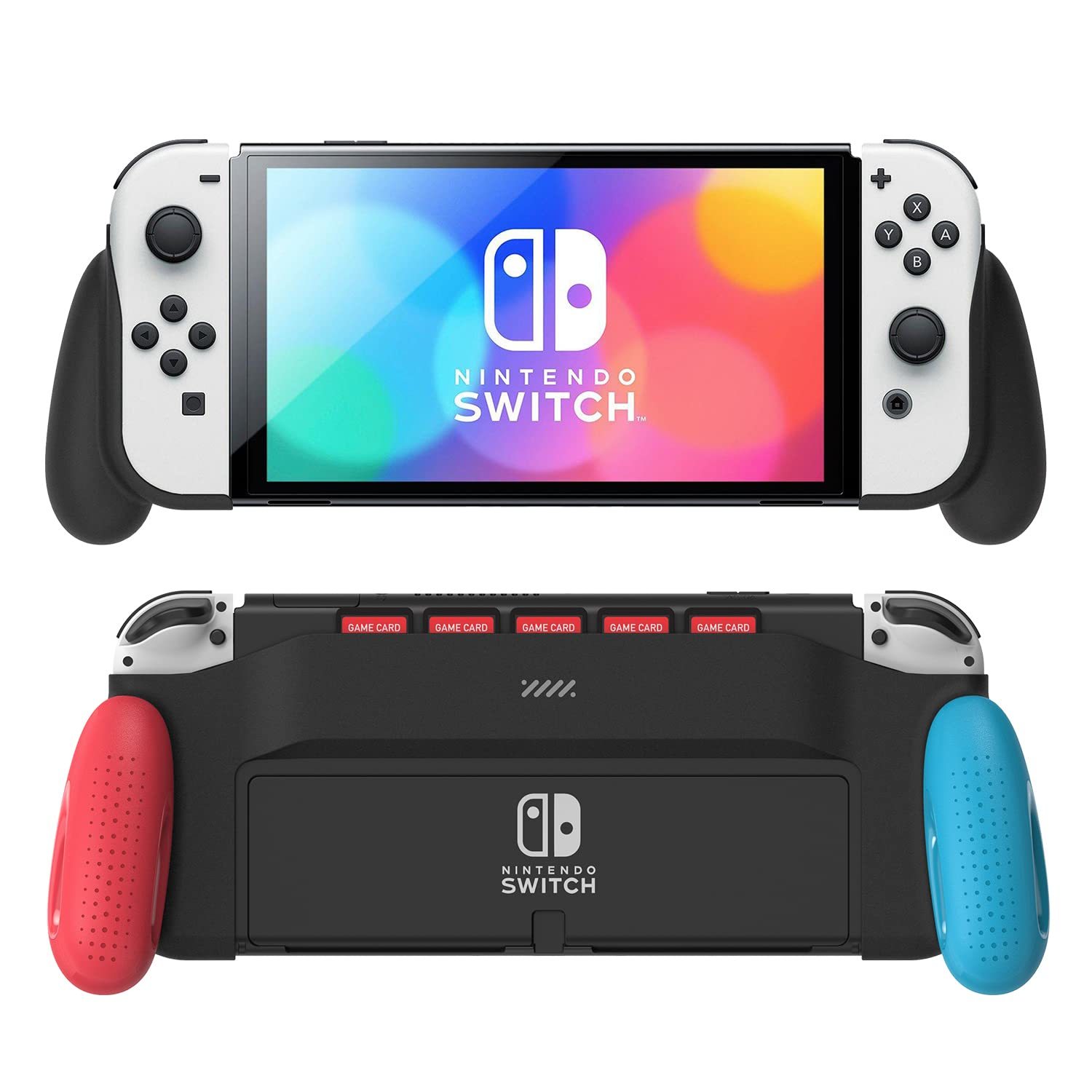 MEQI Grip Case Compatible with Nintendo Switch OLED, Unique Upgraded Designed w