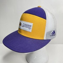 Lakers x Adidas Snapback Hat NBA LA Mesh Trucker Cap Los Angeles Purple Yellow - £31.15 GBP