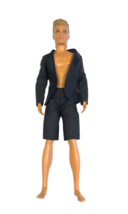 Barbie Fashionistas Ken Doll Mattel Black Suit Jacket Shorts Styled Hair - £19.75 GBP