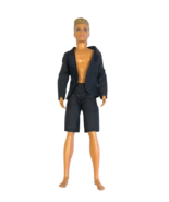 Barbie Fashionistas Ken Doll Mattel Black Suit Jacket Shorts Styled Hair - £19.73 GBP