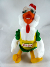 Vintage Knorr Advertising Chicken White Green Apron Plush Toy Beanie 9&quot; - $5.93