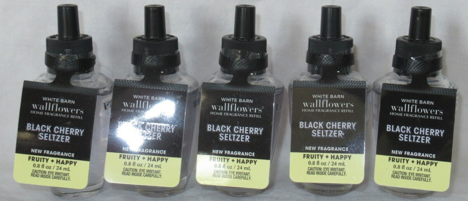 White Barn Bath & Body Work Wallflower Fragrance Bulb Lot 5 BLACK CHERRY SELTZER - $48.95