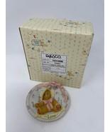 Vintage Enesco Cherished Teddies Girl w/ Bonnet “Love” Wall Plaque 3-1/2” - $24.03 CAD
