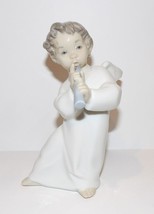 Darling Lladro Spain Porcelain Cherub Angel With Flute 6 1/4&quot; Figurine - £59.34 GBP