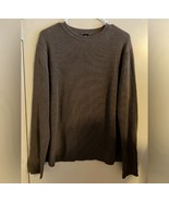 GAP mens pullover sweater tan ribbed long sleeve crew neck cotton - $20.36 CAD