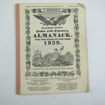 Vintage 1939 Old Farmer&#39;s Almanac John Gruber Hagerstown Town &amp; Country Almanack - £13.30 GBP