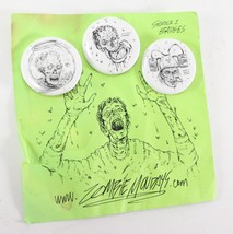 Vintage Zombie Mondays Series One LOT of (3) Undead Buttons Pins on Card - £7.18 GBP