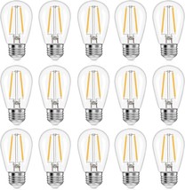 15 Pack S14 LED Replacement Bulbs for String Lights 2 Watts Warm White Edison Li - £34.02 GBP