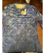 Nepallo Mens M deep ultramarine printed blue long sleeve shirt - $752.67 MXN
