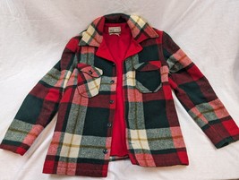 SUPER WARM Congress Maine Guide Fleece Lined Wool Jacket Coat Vintage Plaid Med - £39.52 GBP