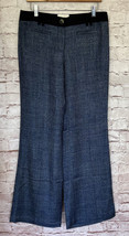 Elevenses Wide Leg Blue Woven Metallic Trouser Pants NEW 8 Brighton - £43.96 GBP