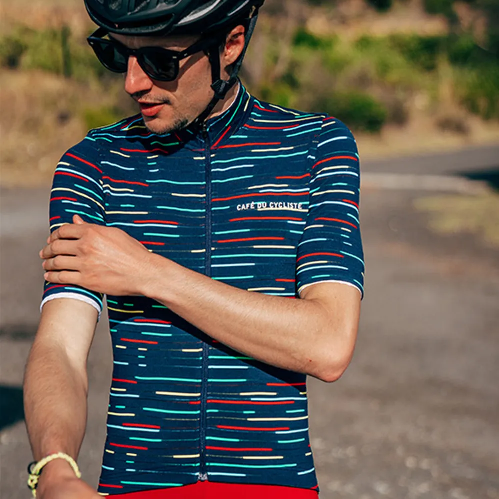 Sporting Cafe Du Cycliste Summer Cycling  Short Sleeve Bike Shirt Men Bicycle Cl - £29.66 GBP