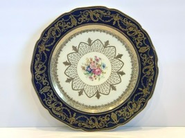 Bohemia Royal Ivory Cobalt Blue and Gold Plate Made in Czechoslovakia for Macy&#39;s - £38.14 GBP