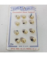 Vintage 1950 Supreme Quality Hand Polished 12 Buttons 12 5/6 Inch On Card - £10.64 GBP