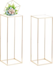 Nuptio Gold Vases For Centerpieces Wedding With Acrylic Panel - 2 Pcs 31½ Inch - £51.40 GBP