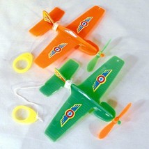 24 AIRPLANES ON STRING swing airplane BOYS PARTY FAVORS plastic planes b... - $23.74