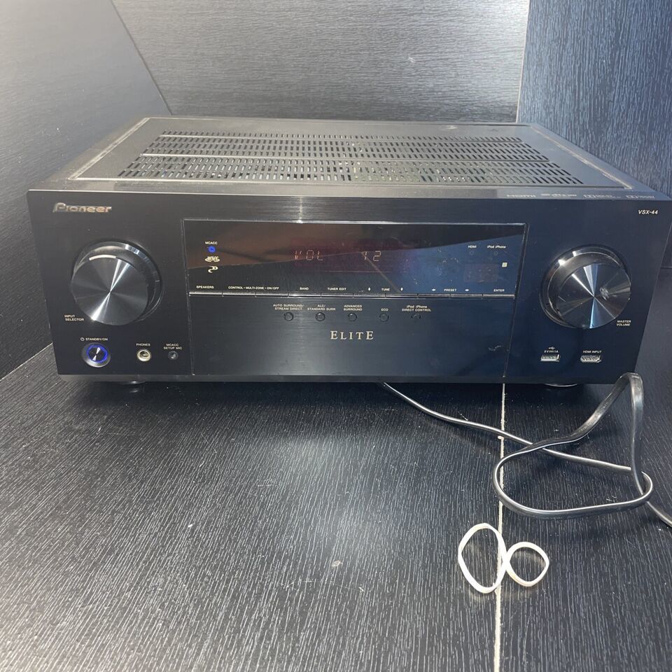 Pioneer Elite VSX-44 AV Receiver 7.2 Channel-NO REMOTE Untested For Parts. - £78.20 GBP