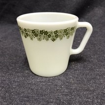 Vintage Pyrex Green Crazy Daisy Spring Blossom Milk Glass Coffee Cup Mug 1410 - £3.16 GBP