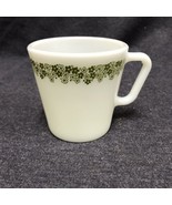 Vintage Pyrex Green Crazy Daisy Spring Blossom Milk Glass Coffee Cup Mug... - £3.11 GBP