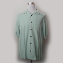 Tommy Bahama Men Silk Short Sleeve Shirt Size L ( 24x31&quot;)  Carnaros Twill NWT - £51.26 GBP