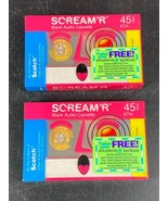 Set Of Scotch Scream&#39;r Blank Audio Cassette Tape New/Sealed 45 min Promo... - $16.82