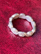 Vintage Small Thin Silvertone Swirls w Ovals Band Ring Size 6.5 – 1/8th’... - £8.87 GBP