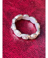 Vintage Small Thin Silvertone Swirls w Ovals Band Ring Size 6.5 – 1/8th’... - £9.02 GBP