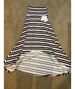 NEW! LuLaRoe XXS Small OLIVIA High Low Maxi Skirt Coral Black White stri... - £22.15 GBP