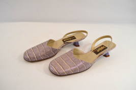 Studio Grazia Italy Closed Toe Heel Mule Slingback Sandal Shoe Reptile Womens 9 - £19.32 GBP