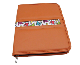 Split Pursenality Planner Organizer Journal Brown Leather Zip Card Slots... - $24.05