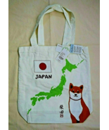 New Shibatasan Dog + Japan Map Cotton Shopping Tote Bag w Inside Pocket ... - £7.36 GBP