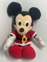 Vintage 1988 Disney Christmas Santa Mickey Mouse Plush 16&quot; Playskool - £9.00 GBP