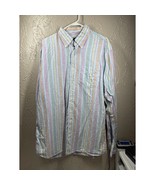 Canali Mens Blue Pink Orange Green Striped Cotton Italian Casual Dress S... - $1,025.32 MXN