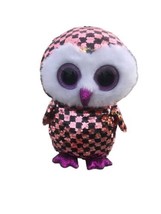 Ty Flippables Checks -Shiny Pink/Black/Silver Sequin Owl 10” Beanie Boo! *Rare* - £3.73 GBP