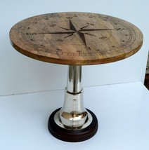 Designer Board Wooden Table Engraved nautical Compass Table For Bar Restaurant - £440.56 GBP