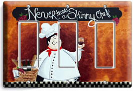 Drunk French Fat Chef Triple Gfci Light Switch Plate Covers Kitchen Dining Decor - £13.45 GBP
